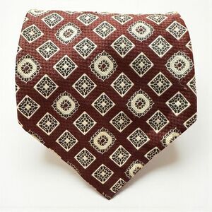 Vintage Yves Francois Geometric Brown Tie